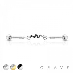 SNAKE LINKED 316L SURGICAL STEEL INDUSTRIAL BARBELL